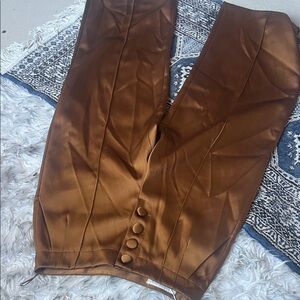 Zara Brown Satin Pants